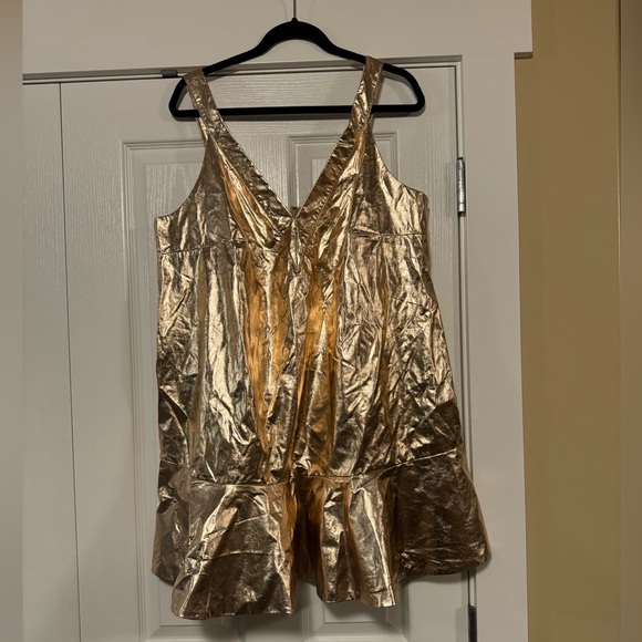 NWT Mare Mare x Anthropologie Metallic V-neck Dress sz 1X - Picture 5 of 11